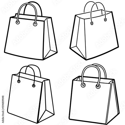 Shopping Bag Coloring Page – Reusable Shopping Bag Outline for Kids