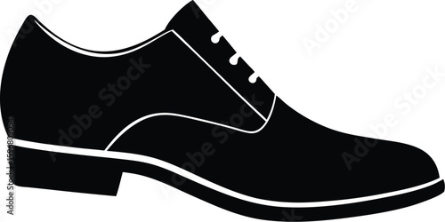 Elegant classic black leather dress shoes with a sophisticated design perfect for formal occasions and fashion illustrations