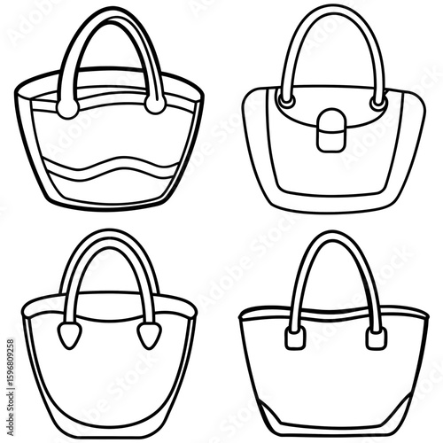 Summer Bag Coloring Page – Stylish Summer Tote Outline for Kids