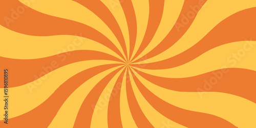 Vintage sunrays illustration swirl grunge backdrop line. sun beam vector banner design and comic burst gradient concept pattern. Abstract comic colorful vintage background. Orange rays background