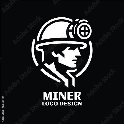 Miner Vector Logo Design 
