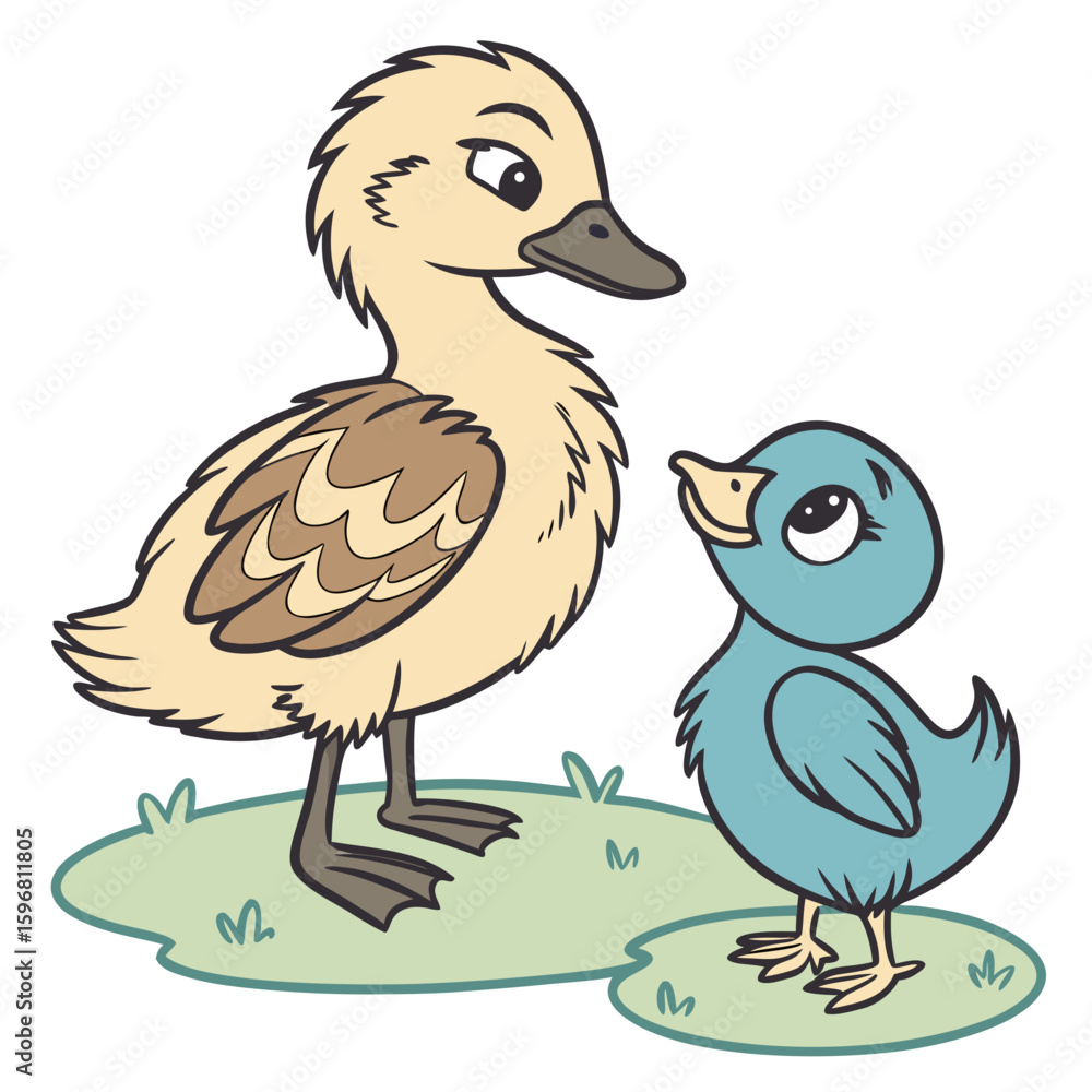 Obraz premium duck and ducklings