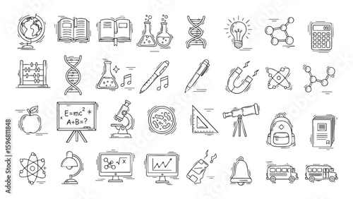 Science Exploration An Array of Educational Tools and Lab Equipment Illustration, a unique twist 