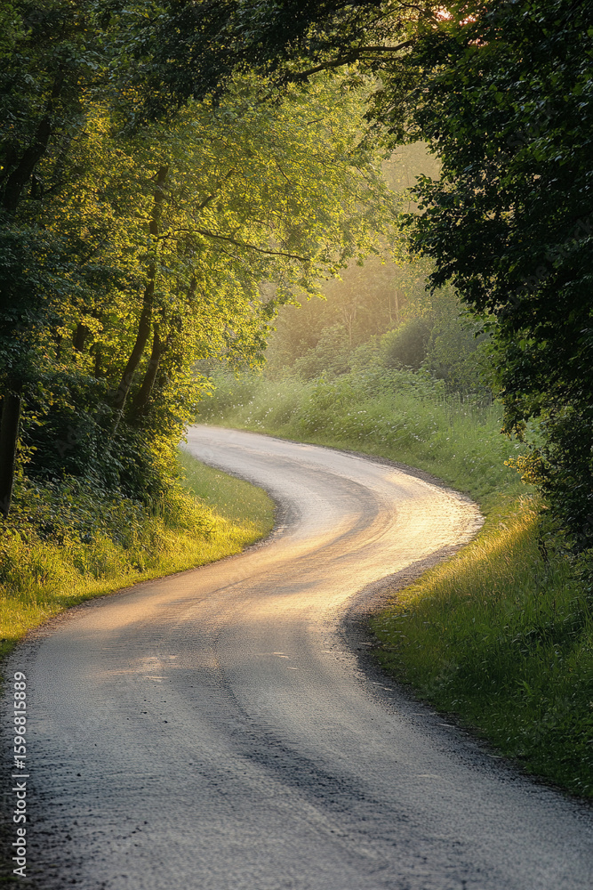 Fototapeta premium road in autumn forest