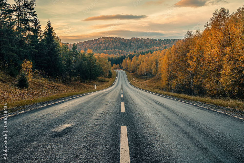 Fototapeta premium road in autumn