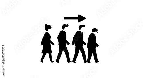 Evolution of human walk cycle in silhouette style