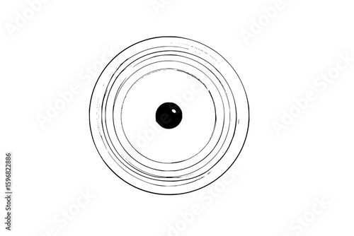 Illustration of a helicopter suspended by a thin line against a stark white background space design