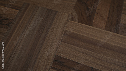 Dark Wood Parquet Flooring Close-Up