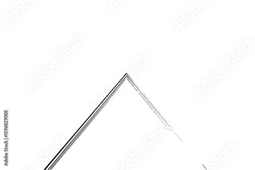 Abstract tunnel illustration with converging lines leading to a dark opening in black and white style