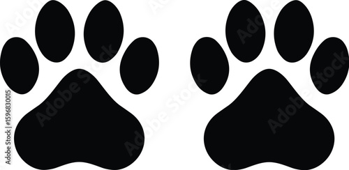 Dog footprints vector black silhouette print design