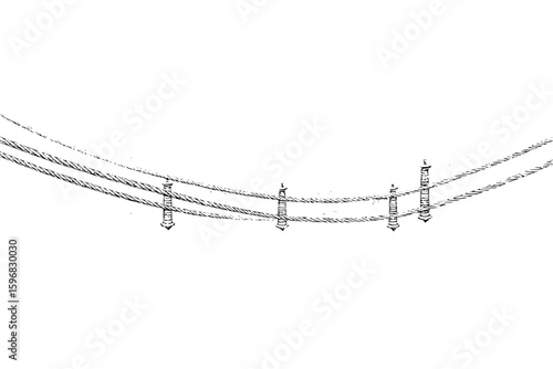 Minimalist line art featuring a central sphere with curved lines extending from it in a symmetrical design