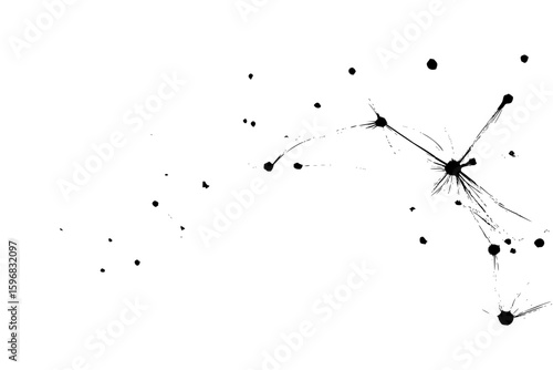 Illustration of a satellite with solar panels and antenna against a white background in space