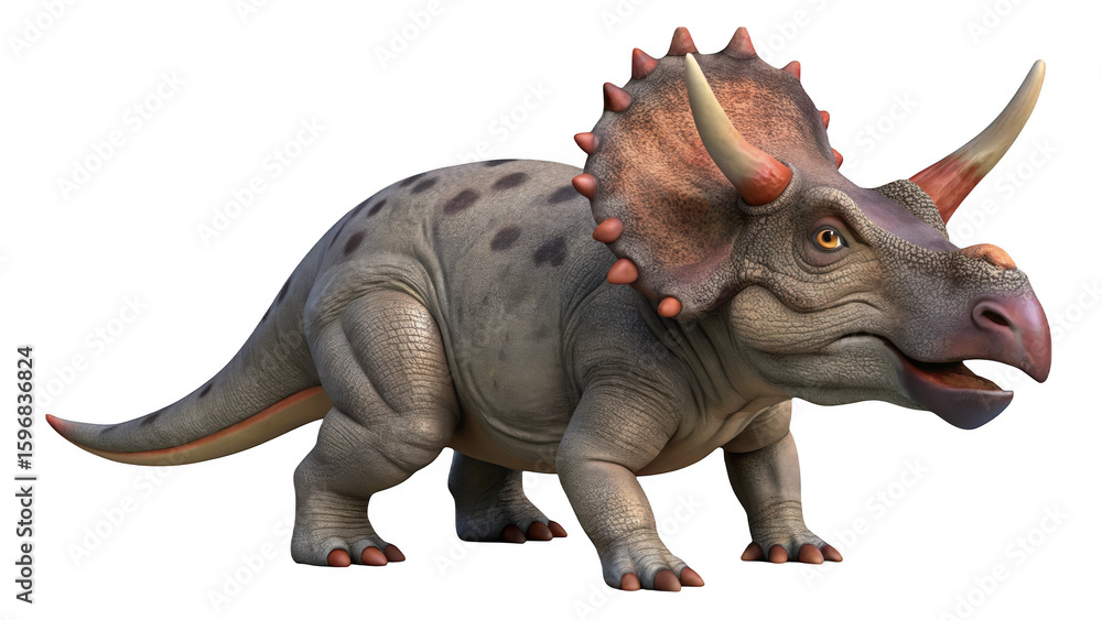 Fototapeta premium 3d triceratops dinosaur isolated on transparent background
