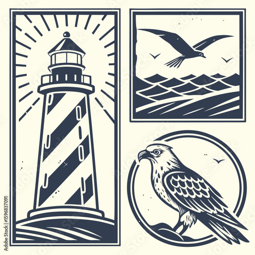 lighthouse silhouette vector