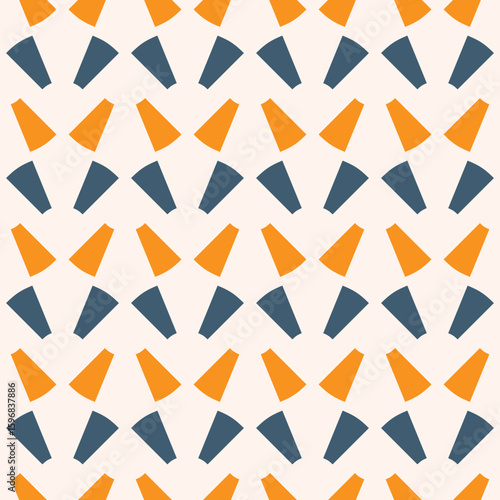 Abstract Geometric Pattern in Orange and Blue