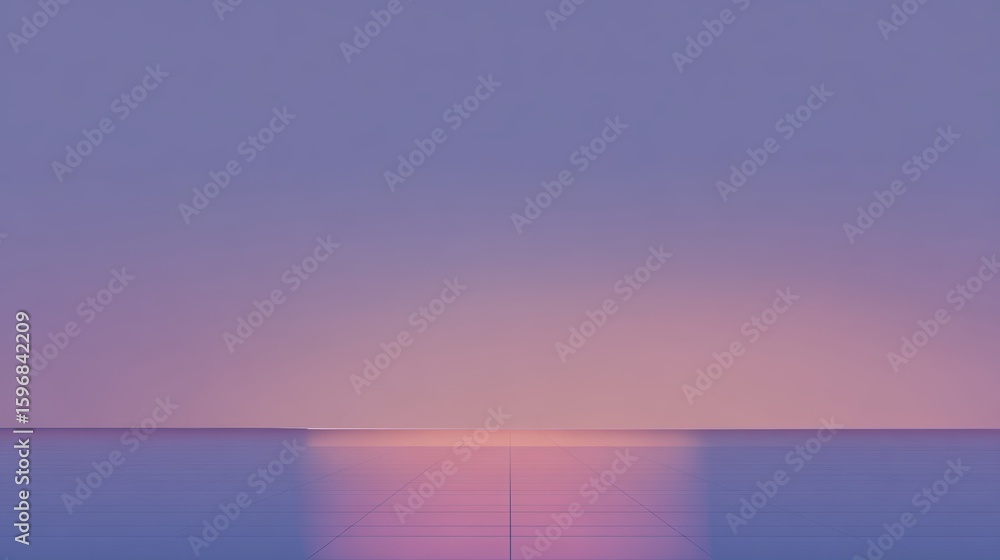 Obraz premium Serene abstract landscape with pastel gradient and reflective surface