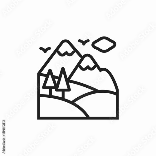 mountain nature icon sign vector