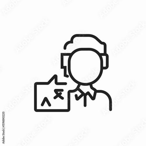 translator man icon sign vector