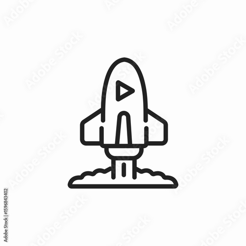 video project launch icon sign vector