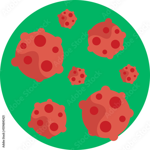 Illustration of human cells, representing healthy and cancerous cell development.