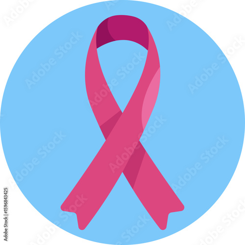 A colored ribbon symbolizing cancer awareness and support for patients and survivors.