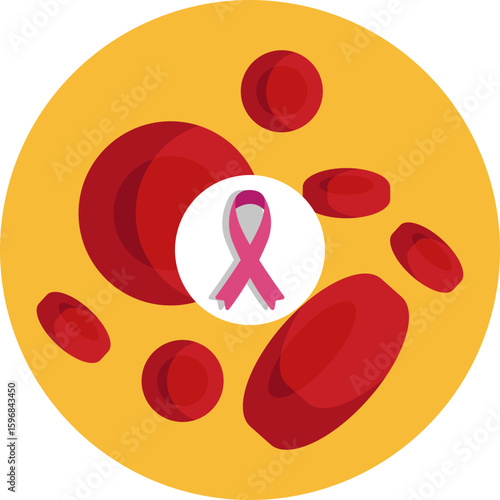 Symbol representing blood cancer awareness, highlighting disorders affecting blood cells.