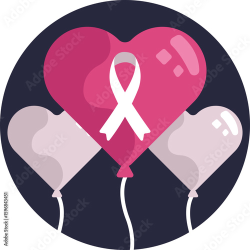 Colorful balloons symbolizing hope, unity, and support for cancer awareness.