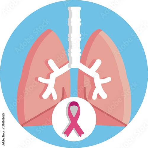 Symbol representing lung cancer awareness, highlighting the impact of this disease on respiratory health.