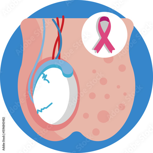 Icon representing cancer affecting male reproductive organs, highlighting awareness of prostate, testicular, and penile cancers.