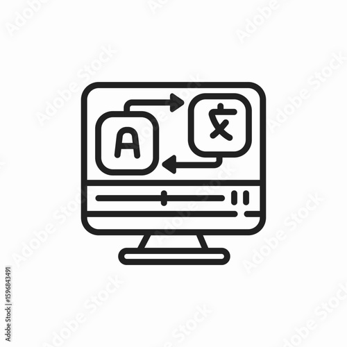 video translate player icon sign vector