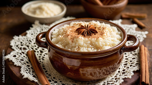 Arroz Doce – Brazilian Rice Pudding with Cinnamon from Countryside São Paulo
