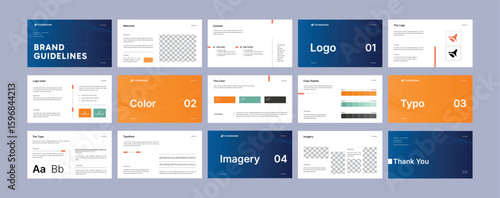 Brand Identity Guideline Template | Clean Corporate Branding Manual | Simple Branding Strategy Document with Logo, Typography, and Color Palette | Logo guideline book.
