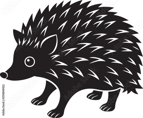 Adorable Hedgehog Illustration Black and White Design