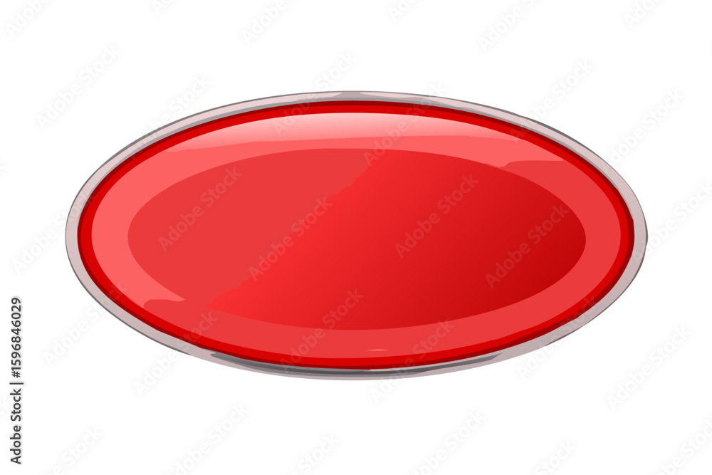 Shiny red button icon graphic vector illustration for web design and ui design