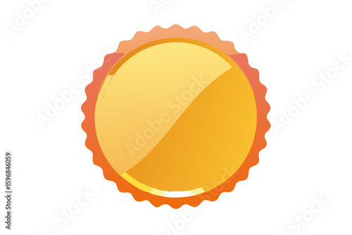 Golden seal vector graphic for badges and awards with a shiny yellow design