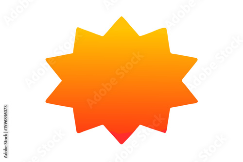 Orange burst shape vector graphic design element for promotion and sale banner ads