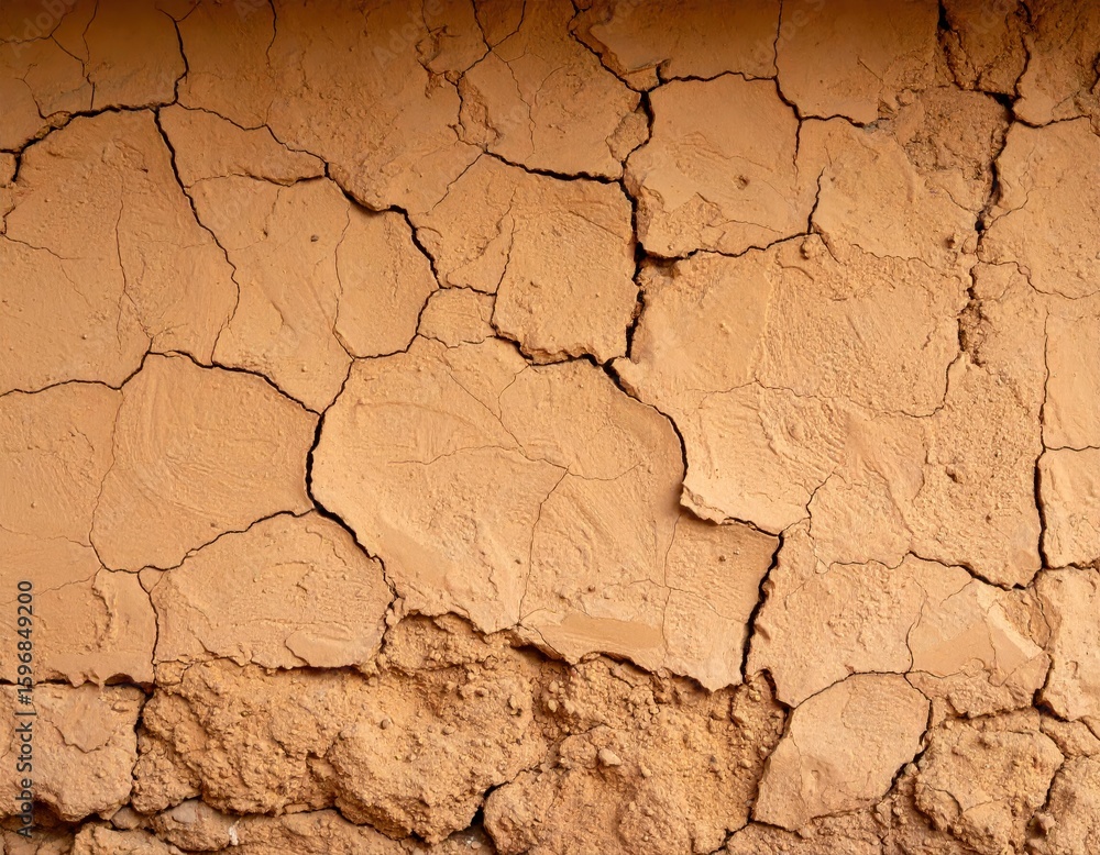 hand-textured natural clay wall with cracks and raw imperfections, photorealistic rustic background with soft overhead light, organic earthy tones, straight-on view hand-textured natural clay wall with cracks and raw imperfections, photorealistic rustic background with soft overhead light, organic earthy tones, straight-on view