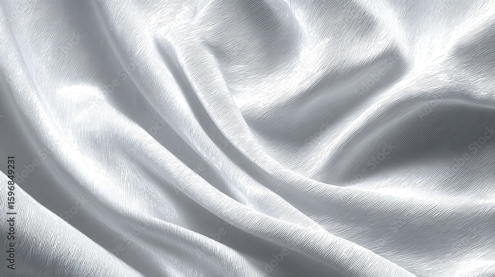 Fototapeta premium Gentle texture of white fabric with soft shadow, creating a subtle background