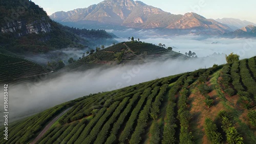 Stunning Sunrise Over Little Adam’s Peak – Aerial 4K Footage