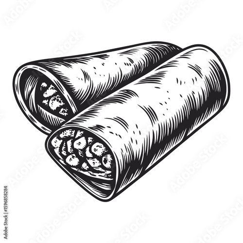 Presenting delicious cheese blini, traditional rolled pancakes filled with cheese. Cheese blini pastries showcase intricate engraving details,
