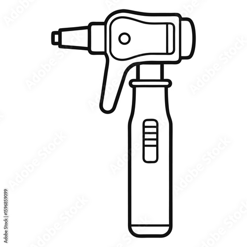 Otoscope outline vector illustration on white background
