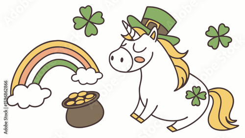 Playful Bashful Horse design with Irish Luck shades in a St. Patrick's Day setting