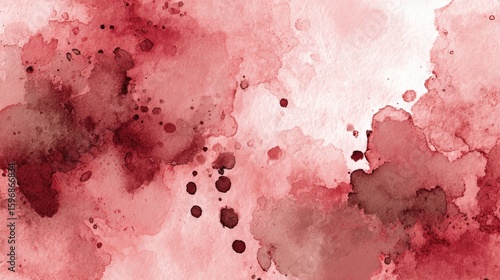 Watercolor wash background with bleeding ink effects in dusty rose tones