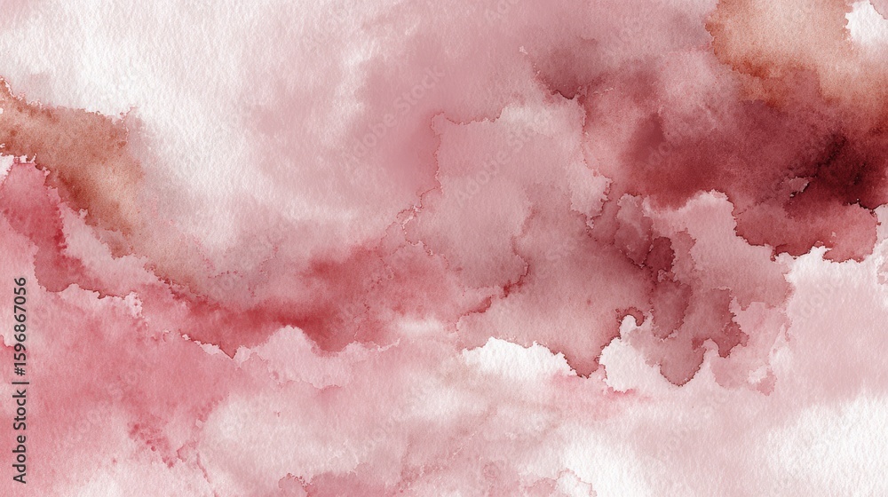 Fototapeta premium Watercolor wash background with bleeding ink effects in dusty rose tones