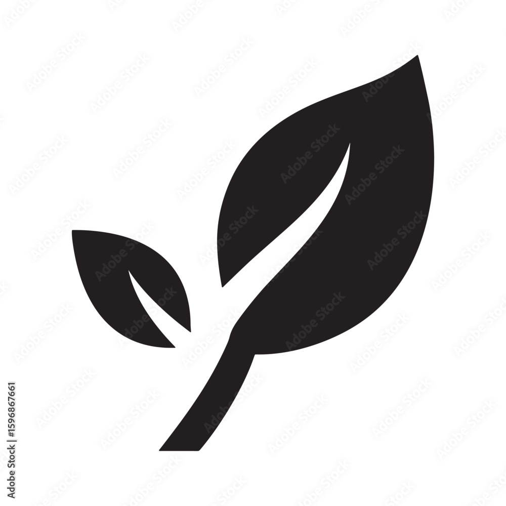 Obraz premium Minimalist combined leaf and tree logo design suitable for nature eco friendly or organic brands presented in a clean vector format