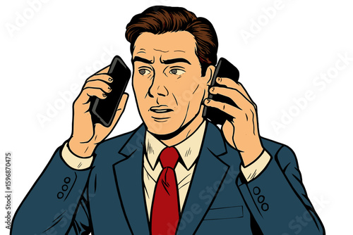 A businessman's work is disrupted by a bad spam phone call affecting business communications