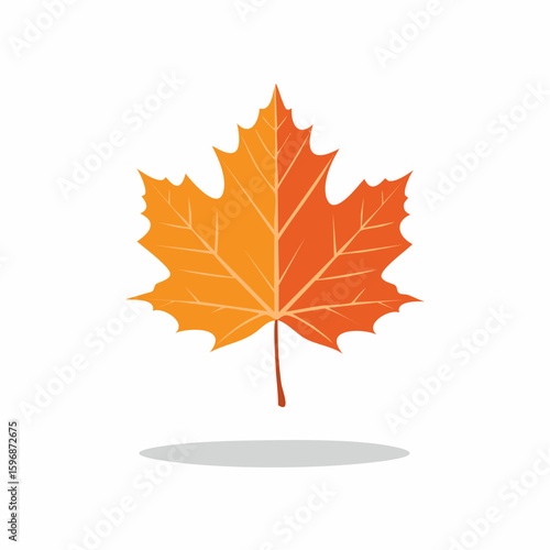 floating maple leaf in autumn gradient colors svg, seasonal fall foliage vector for nature and design