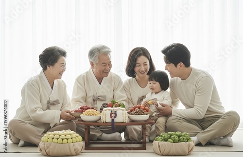 한국 전통 추석 설날 한가위 명절 배경 | 풍성한 명절 분위기와 가족