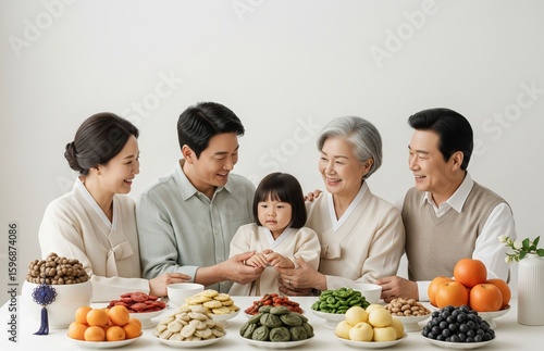 한국 전통 추석 설날 한가위 명절 배경 | 풍성한 명절 분위기와 가족