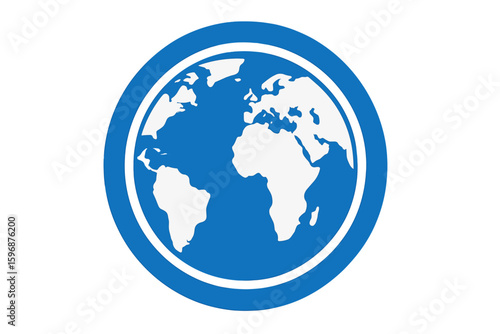 Round web button vector WORLD MAP (international
